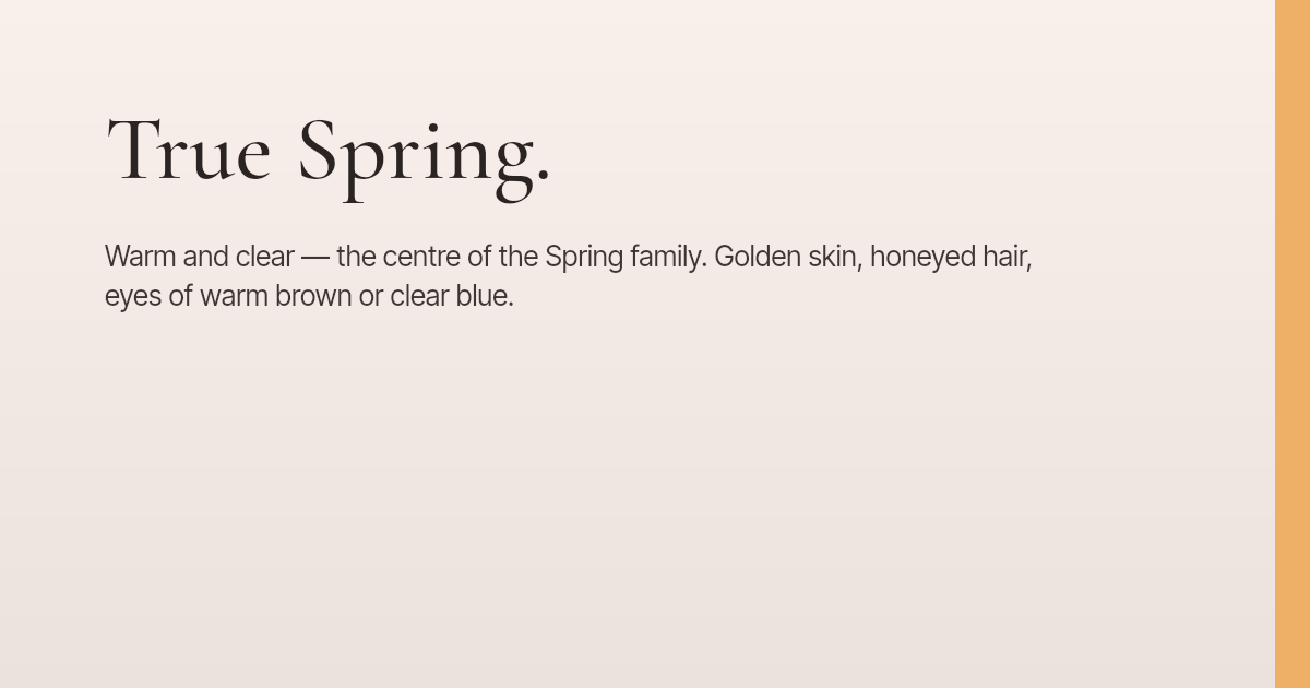 True Spring Persons True Spring · The Colour Doc